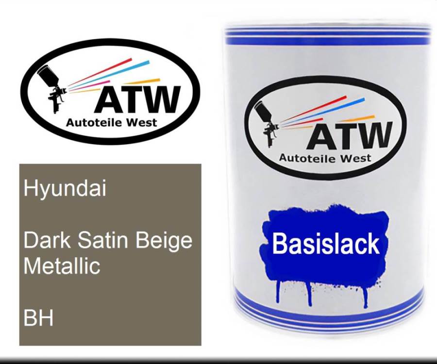 Hyundai, Dark Satin Beige Metallic, BH: 500ml Lackdose, von ATW Autoteile West.